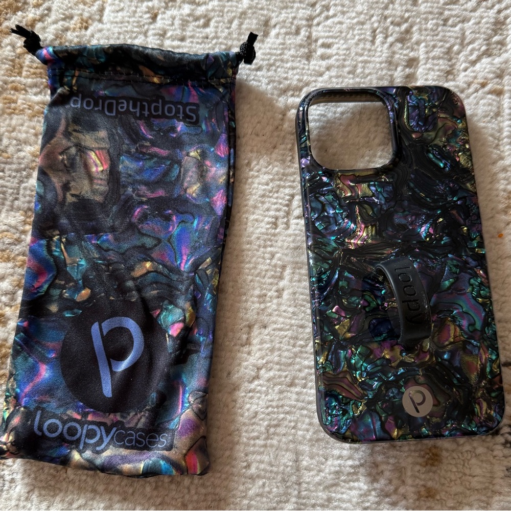 Loopy cases iPhone 13 Pro Max case abalone righty translucent black bumper